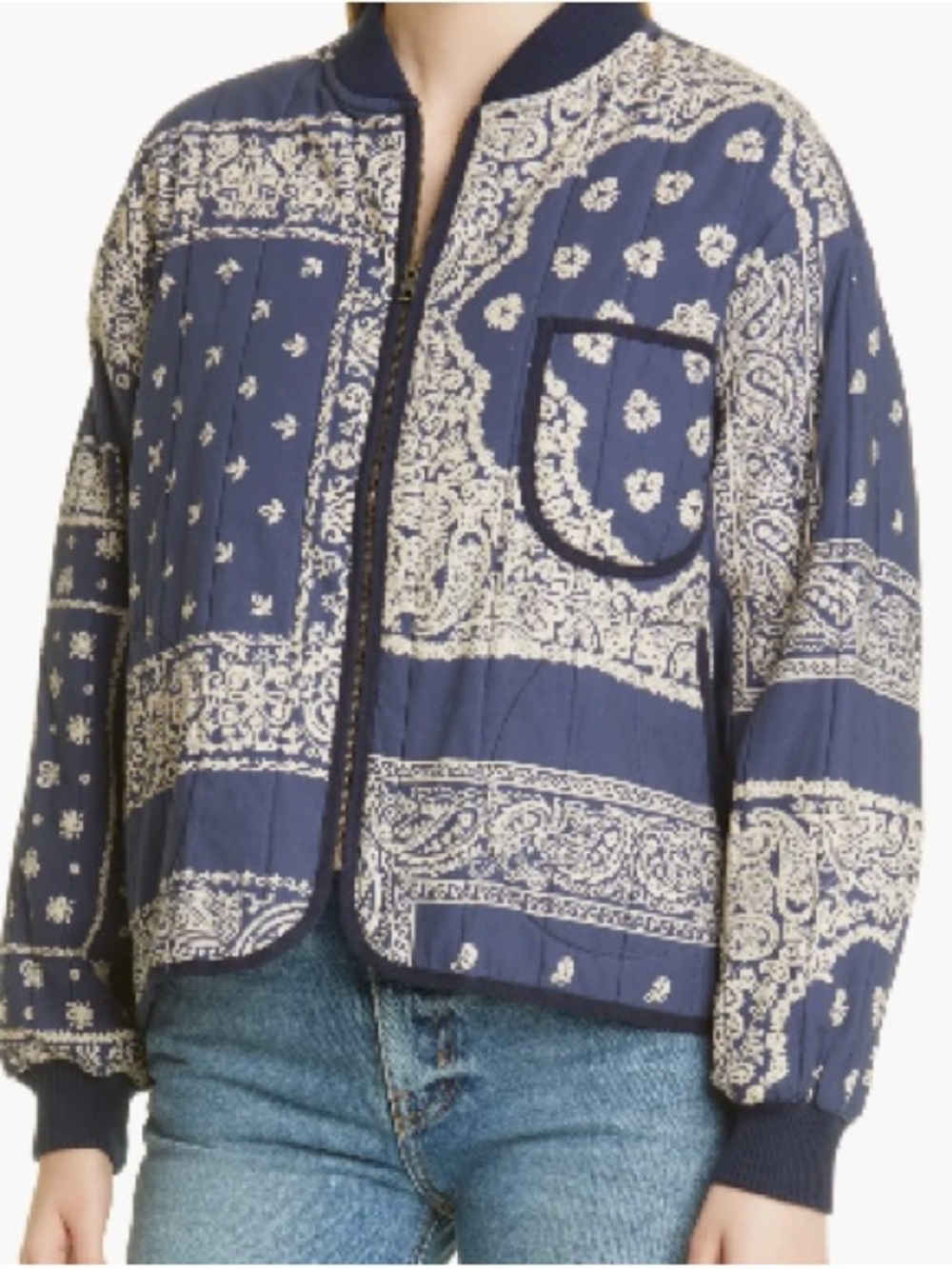 The Great. The Quilted Bomber, Navy Bandana